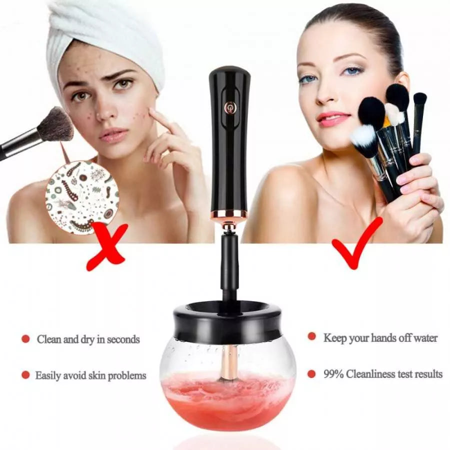 Limpiador eléctrico de brochas de maquillaje — limpieza profunda en segundos
