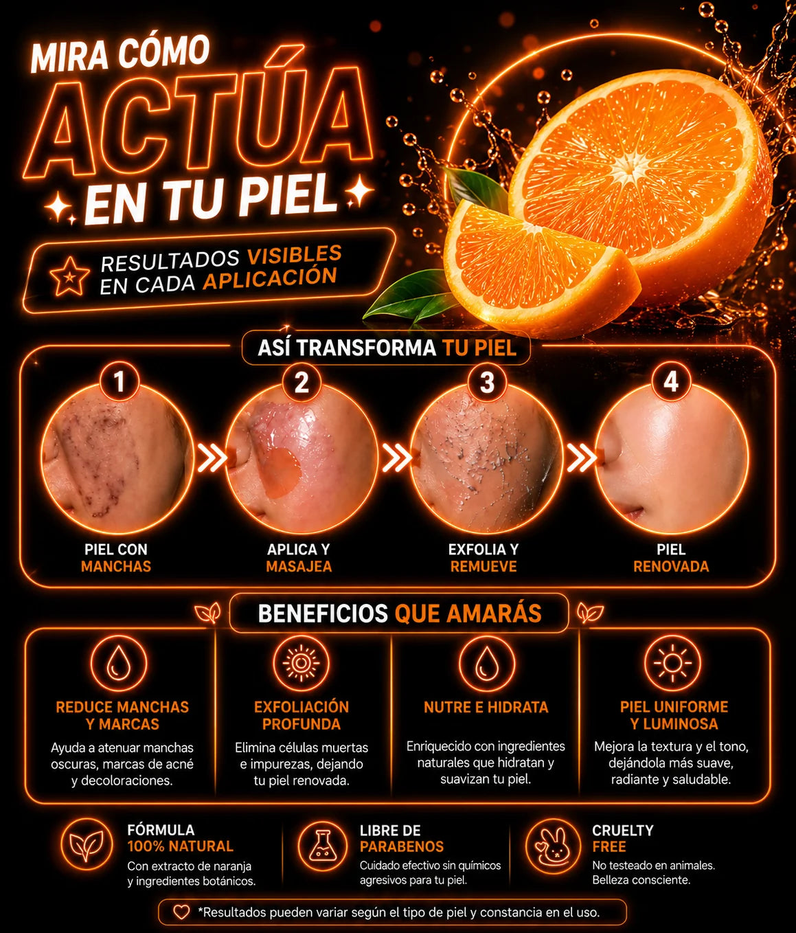GEL EXFOLIANTE CON ENZIMA DE NARANJA ORA