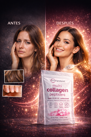 Colágeno múltiple en polvo — piel, articulaciones y cabello más fuertes