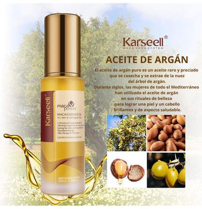 Combo cabello brillante: Aceite de Argán Karseell + Sérum reparador