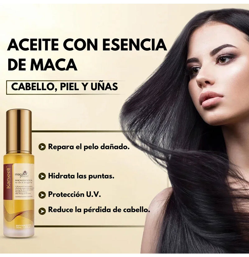 Combo cabello brillante: Aceite de Argán Karseell + Sérum reparador
