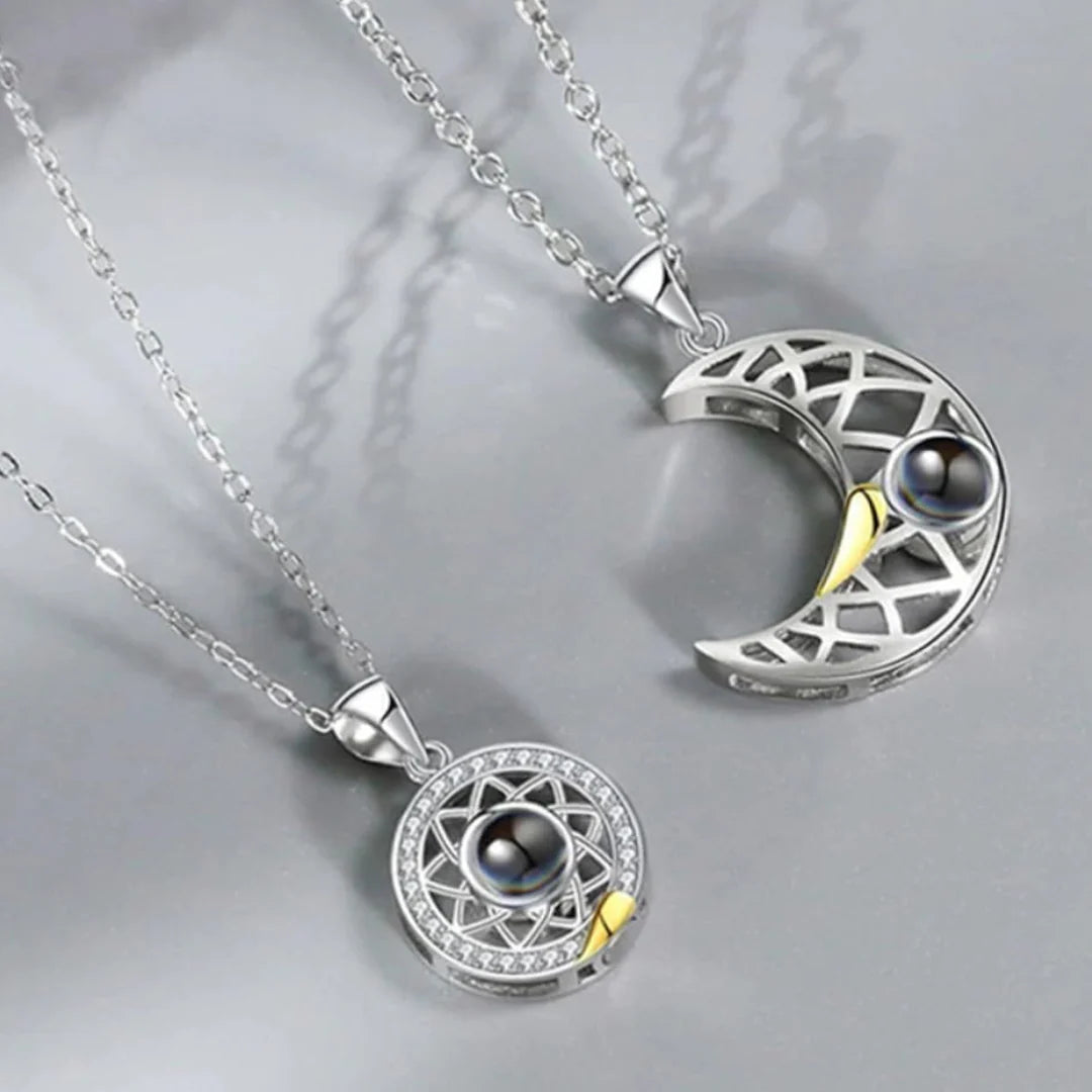Collar sol y luna en acero inoxidable — elegante, sin manchas y ajustable