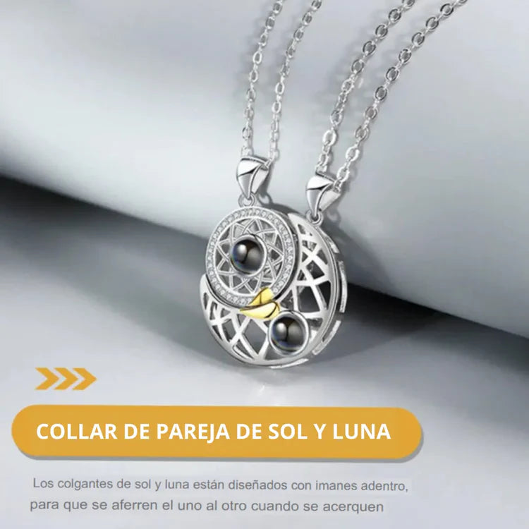 Collar sol y luna en acero inoxidable — elegante, sin manchas y ajustable