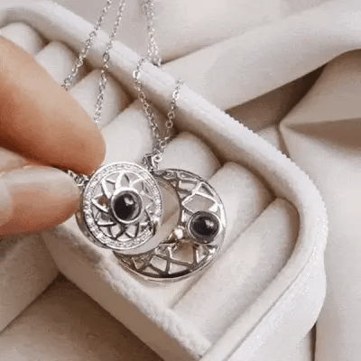 Collar sol y luna en acero inoxidable — elegante, sin manchas y ajustable