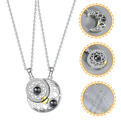 Collar sol y luna en acero inoxidable — elegante, sin manchas y ajustable