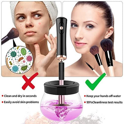 Limpiador eléctrico de brochas de maquillaje — limpieza profunda en segundos