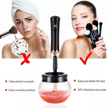 Limpiador eléctrico de brochas de maquillaje — limpieza profunda en segundos
