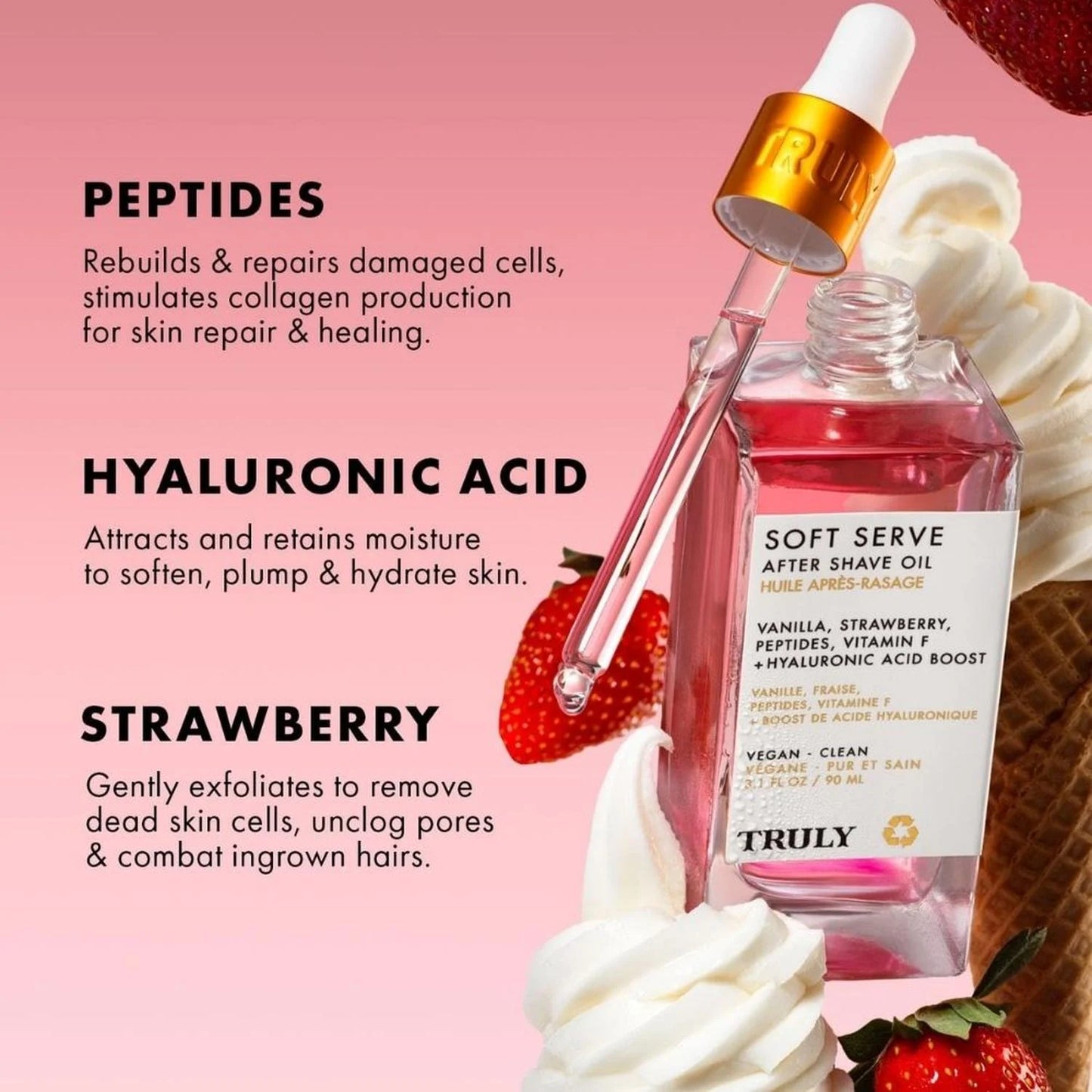 Aceite nutritivo post-depilación con ácido hialurónico — piel suave e hidratada